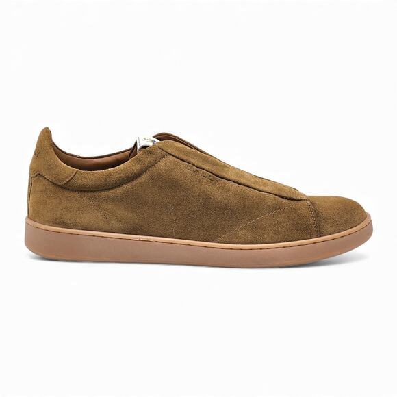 Bally Crest Romy Suede Slip On Men’s Sneakers Dark Brown NWB $400 - Picture 3 of 7